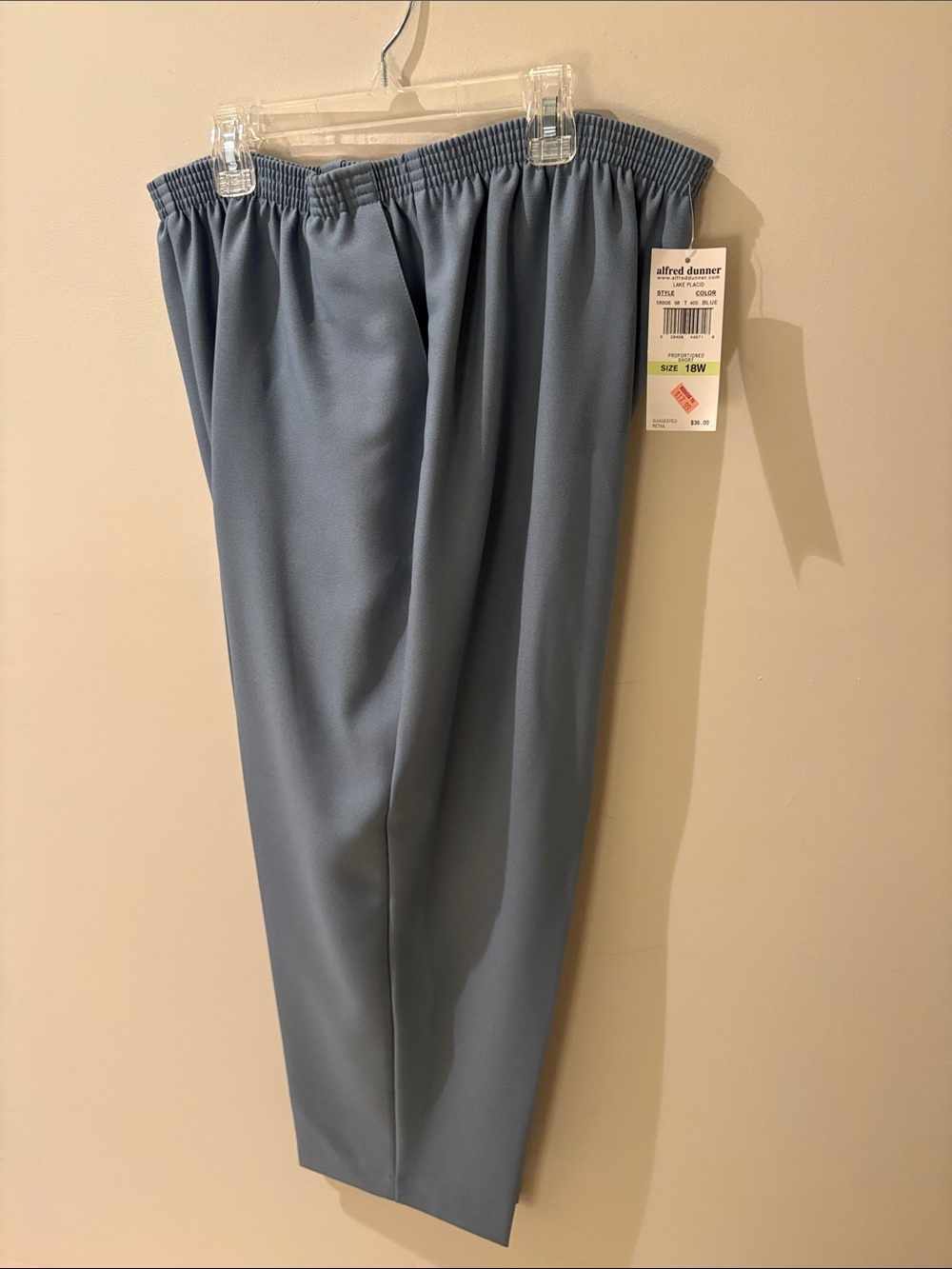 Alfred Dunner Men’s Elastic Waist Slate Blue Dress Pants